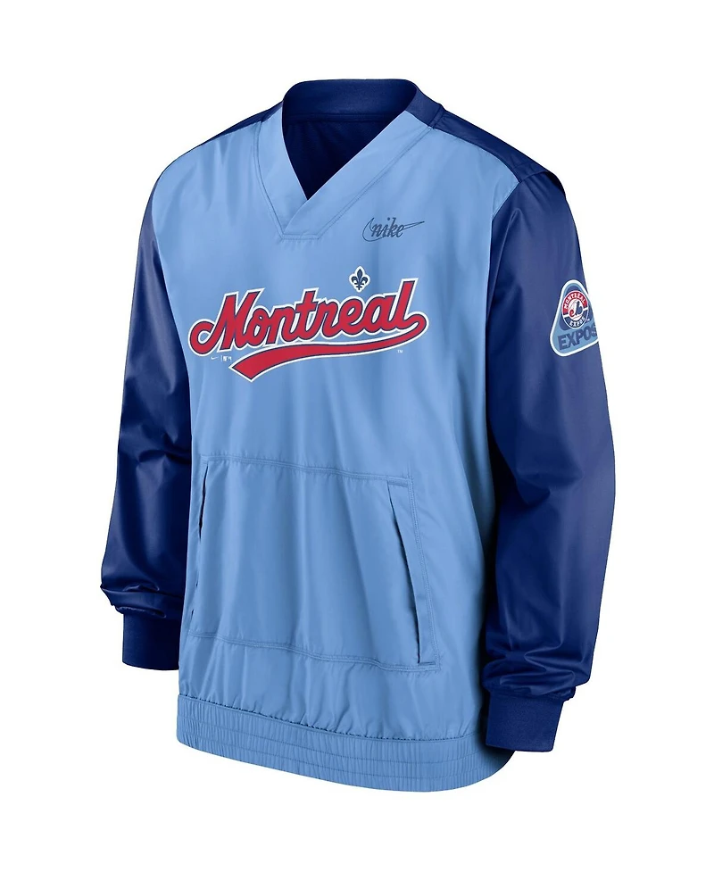 Men's Nike Royal, Light Blue Montreal Expos Cooperstown Collection V-Neck Pullover