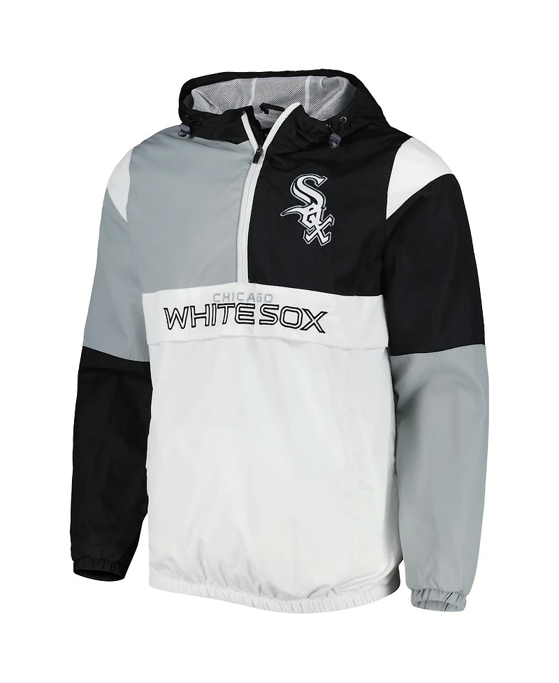 Men's G-iii Sports by Carl Banks Black, Silver Chicago White Sox Fair Catch Half-Zip Hoodie