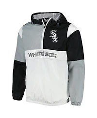 Men's G-iii Sports by Carl Banks Black, Silver Chicago White Sox Fair Catch Half-Zip Hoodie