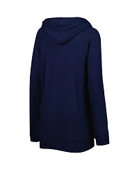 Women's Touch Navy Atlanta Braves Pre-Game Raglan Pullover Hoodie