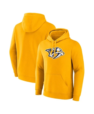 Men's Fanatics Gold Nashville Predators Primary Logo Pullover Hoodie