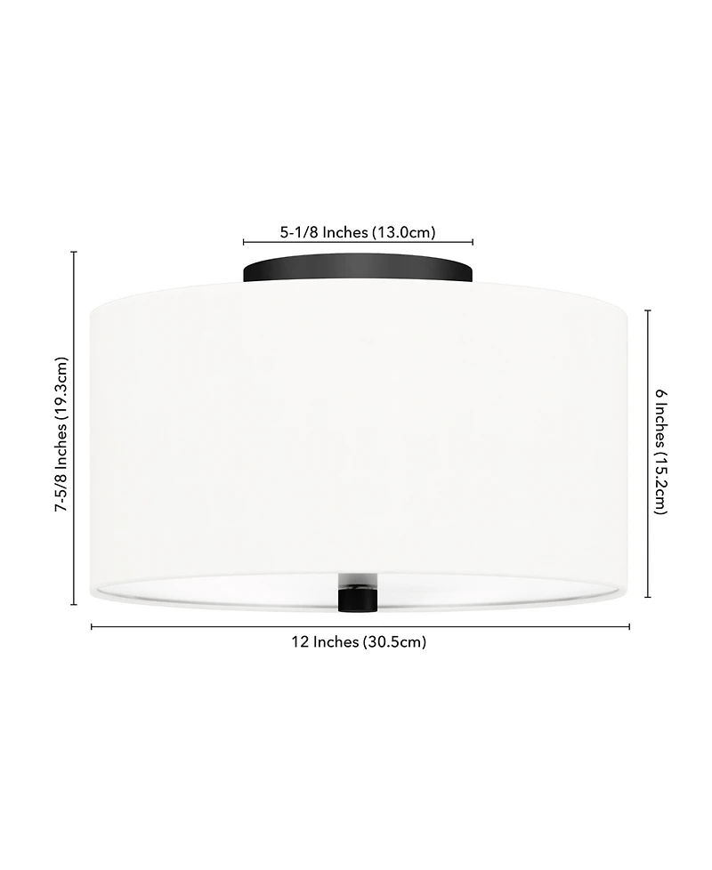 Ellis 12" Flush Mount with Fabric Shade