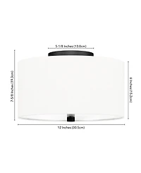 Ellis 12" Flush Mount with Fabric Shade