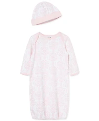 Little Me Baby Girls Sleep Gown and Hat, 2 Piece Set