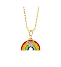 Shiny Rainbow Gold Necklace for Girls