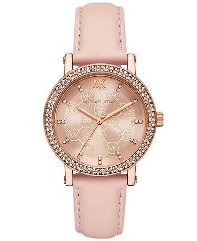 Michael Kors Women's Corey Three-Hand Blush Leather Watch 38mm