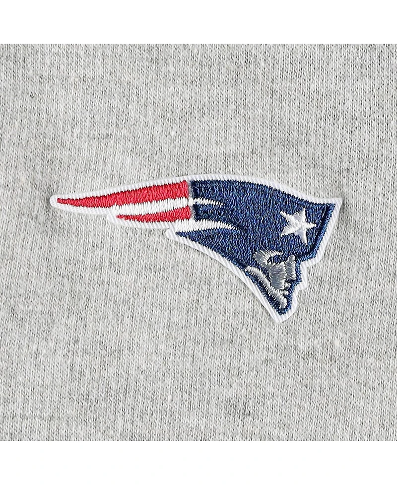 Antigua Women's Heathered Gray, Navy New England Patriots Jackpot Raglan Half-Zip Pullover Hoodie