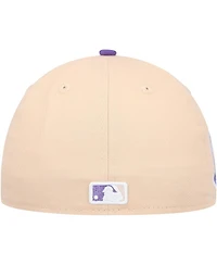 Men's New Era Peach, Purple York Yankees Subway Series Side Patch 59FIFTY Fitted Hat