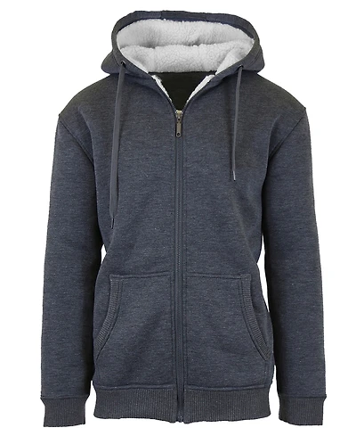 Q-Active Men's Modern Fit Sherpa Lined Fleece Zip-Up Hoodie