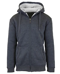Q-Active Men's Modern Fit Sherpa Lined Fleece Zip-Up Hoodie