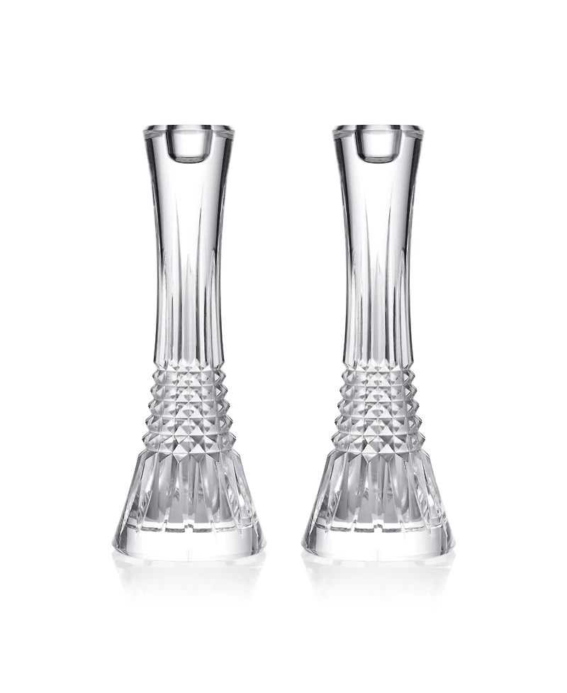 10" Waterford Lismore Diamond Candlestick, Set of 2
