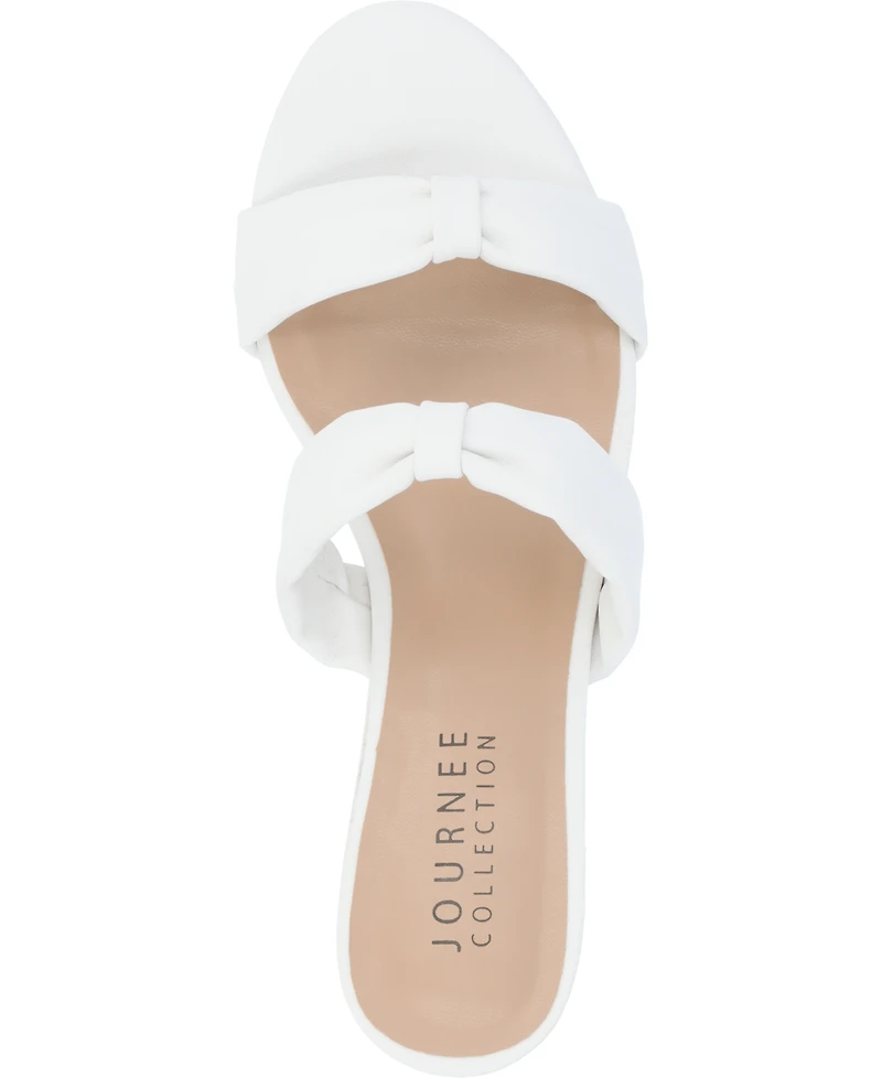 Journee Collection Women's Dyllan Double Strap Kitten Heel Dress Sandals