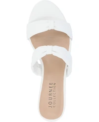 Journee Collection Women's Dyllan Double Strap Kitten Heel Dress Sandals