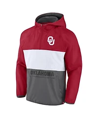 Men's Fanatics Crimson Oklahoma Sooners Victory On Raglan Quarter-Zip Hoodie