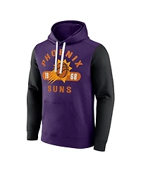 Men's Fanatics Purple, Black Phoenix Suns Attack Colorblock Pullover Hoodie