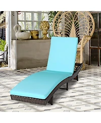 Costway Patio Rattan Folding Lounge Chair Chaise Adjustable