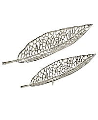 Rosemary Lane Metal Leaf Tray, Set of 2, 31", 24" W