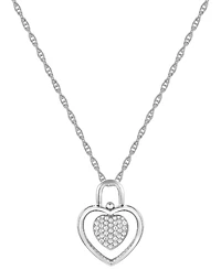 Lab-Grown Pink Sapphire (2-3/8 ct. t.w.) & Lab-Grown White Sapphire (5/8 ct. t.w.) Heart 18" Pendant Necklace in Sterling Silver