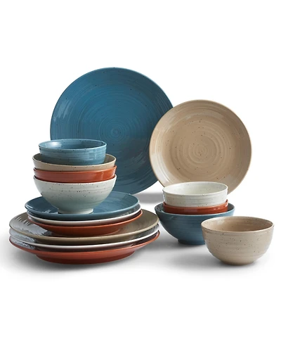 Sango Siterra Painters Palette 16 Piece Dinnerware Set, Service for 4