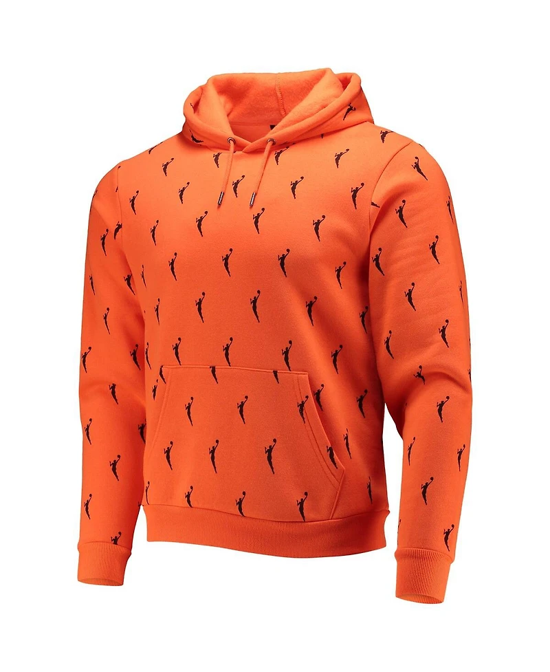 Men's The Wild Collective Orange Wnba Allover Logowoman Pullover Hoodie