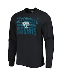 Men's '47 Brand Black Jacksonville Jaguars Wide Out Franklin Long Sleeve T-shirt