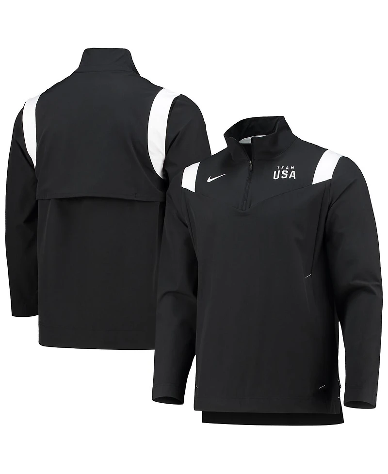 Men's Nike Black Team Usa On-Field Quarter-Zip Jacket