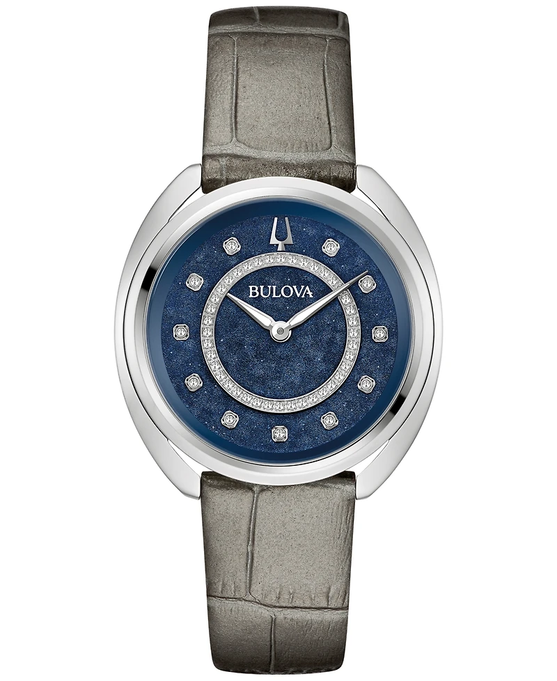 Bulova Women's Duality Diamond (1/8 ct. t.w.) Stainless Steel Bracelet Watch Box Set 34mm