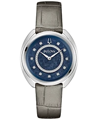 Bulova Women's Duality Diamond (1/8 ct. t.w.) Stainless Steel Bracelet Watch Box Set 34mm