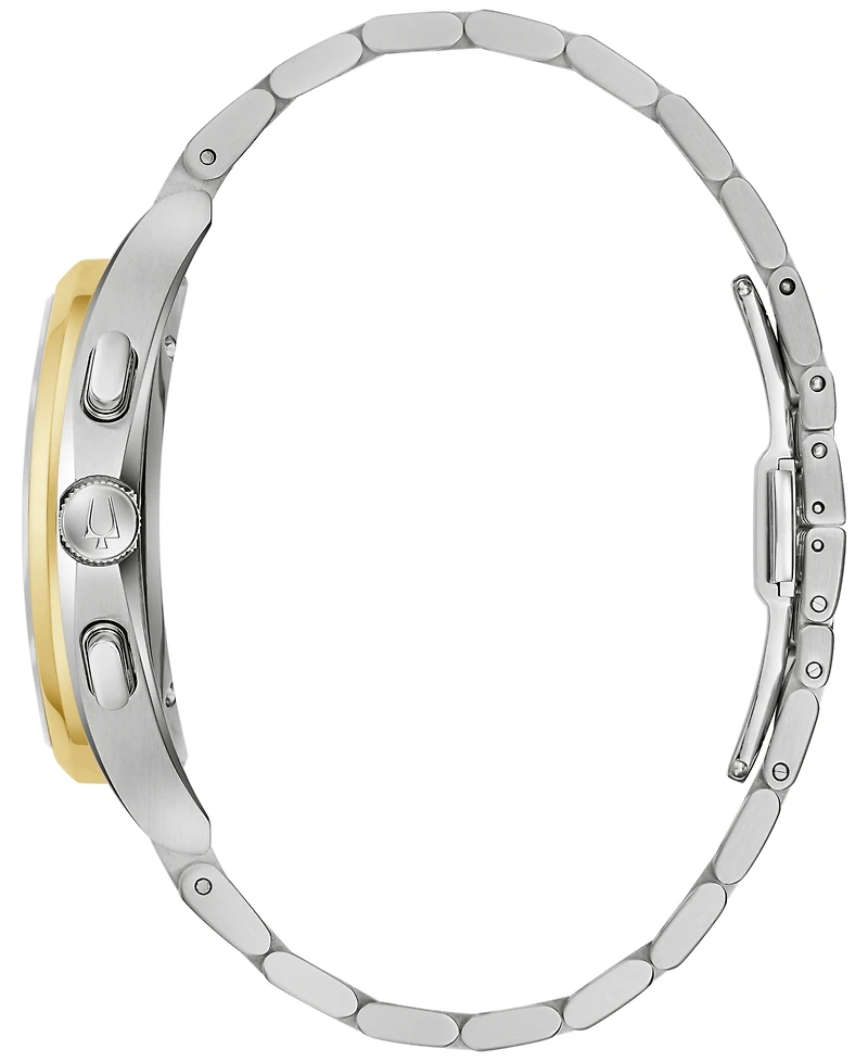 Bulova Men's Chronograph Curv Two-Tone Stainless Steel Bracelet Watch 44mm