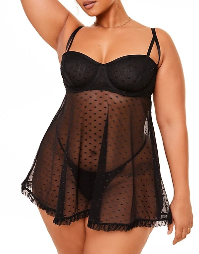 Adore Me Plus Size Aubrey Unlined Babydoll Lingerie