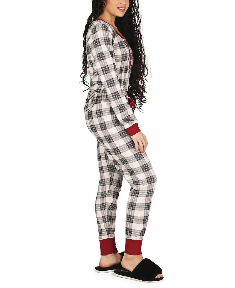 MeMoi Women's Plaid Matching Pajama 2 Piece Set
