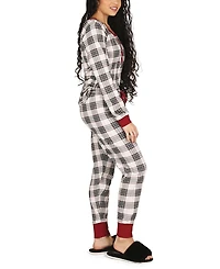 MeMoi Women's Plaid Matching Pajama 2 Piece Set