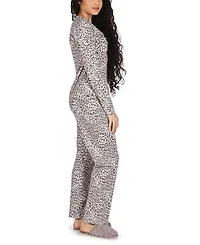 MeMoi Women's Leopard Print Cotton Blend 2 Piece Set