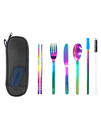 EcoVessel Stainless Steel Utensil 8 Piece Set with Travel Pouch