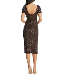 Dress the Population Women's Natasha Sequined Side-Slit Midi