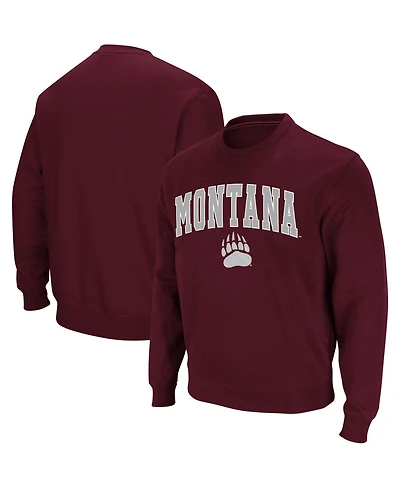 Colosseum Men's Montana Grizzlies Arch and Logo Crew Neck Sweatshirt