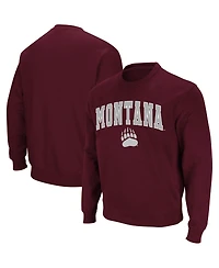 Colosseum Men's Montana Grizzlies Arch and Logo Crew Neck Sweatshirt