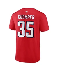 Men's Fanatics Darcy Kuemper Red Washington Capitals Authentic Stack Name and Number T-shirt