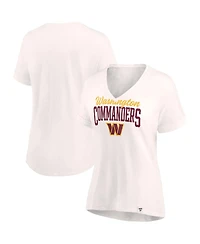 Women's Fanatics Oatmeal Washington Commanders Motivating Force V-Neck T-shirt