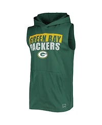 Men's Msx by Michael Strahan Green Green Bay Packers Relay Sleeveless Pullover Hoodie