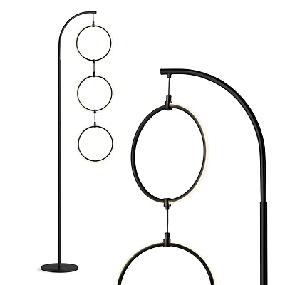 Nova Modern Hoops Led Floor Lamp with Color Changing Function (74")