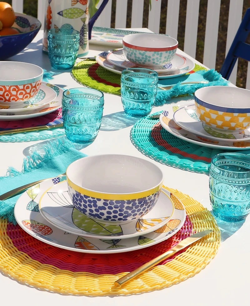 Euro Ceramica Fresh Catch 12 Pc. Dinnerware Set, Service for 4