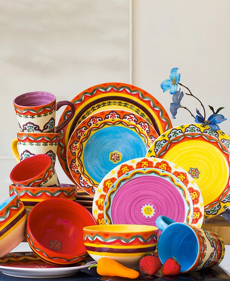 Euro Ceramica Galicia 16 Pc. Dinnerware Set, Service for 4
