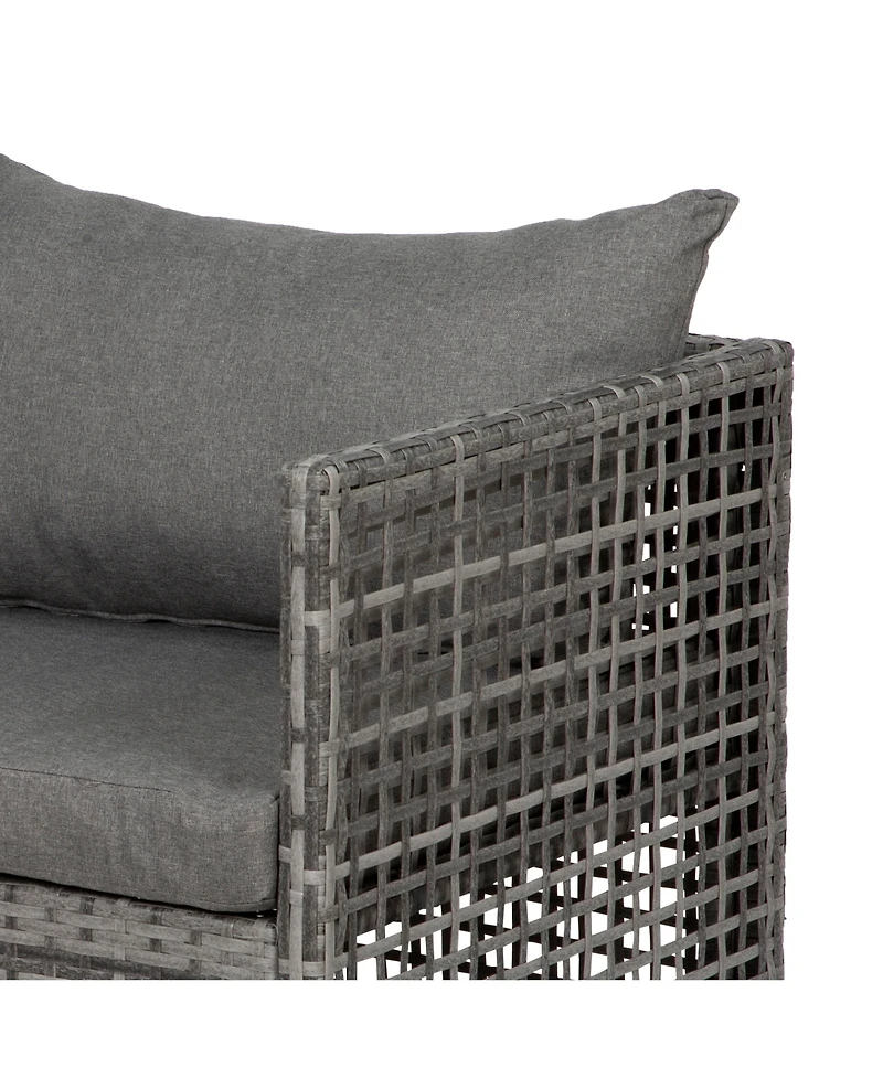 WestinTrends 4-Piece Wicker Outdoor Patio Conversation Set with Coffee Table