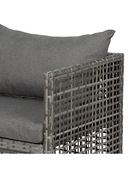 WestinTrends 4-Piece Wicker Outdoor Patio Conversation Set with Coffee Table