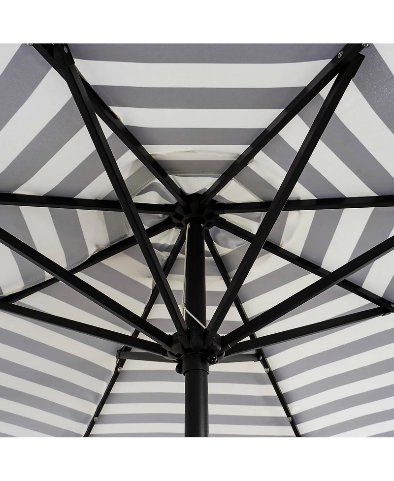 9 ft. Patio Solar Power Led lights Market Umbrella with Bronze Round Base