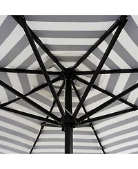 9 ft. Patio Solar Power Led lights Market Umbrella with Bronze Round Base