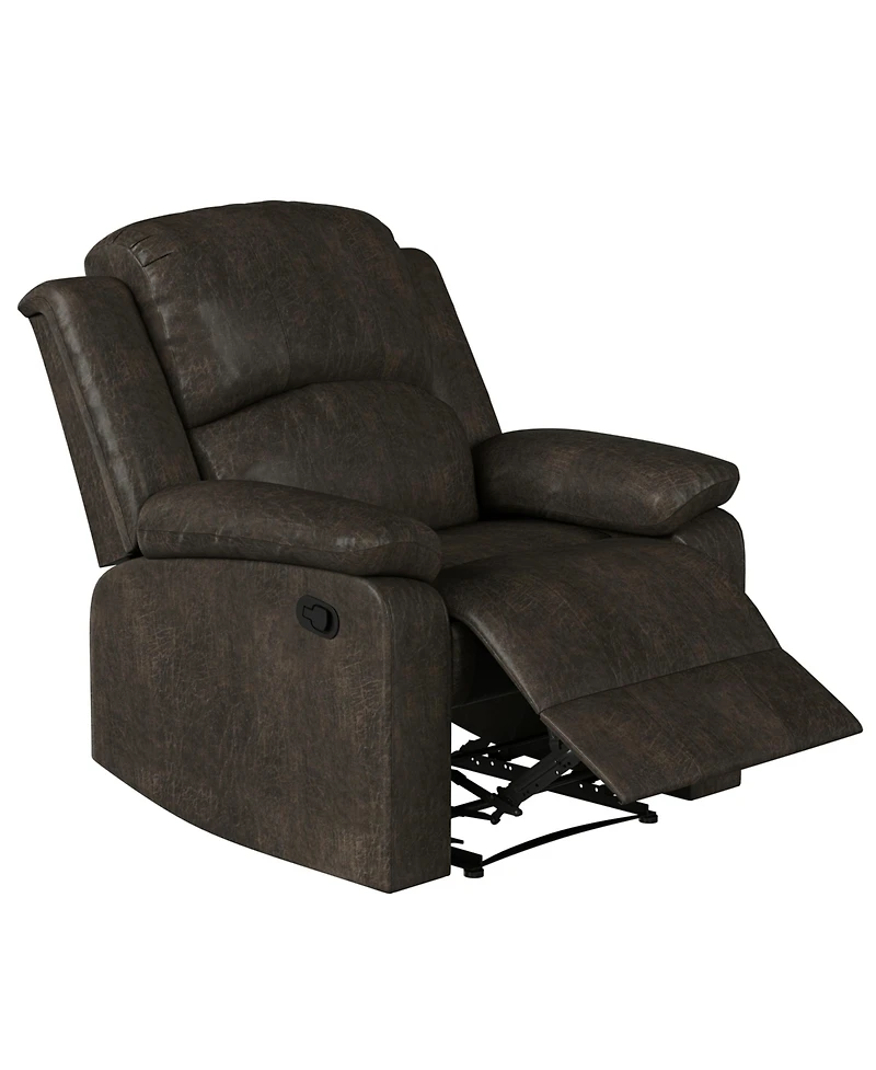 Relax A Lounger 34.75" Steel Dayton Faux Suede Manual Recliner