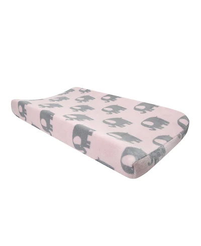 Bedtime Originals Eloise Pink/Gray Elephant Diaper Changing Pad Cover