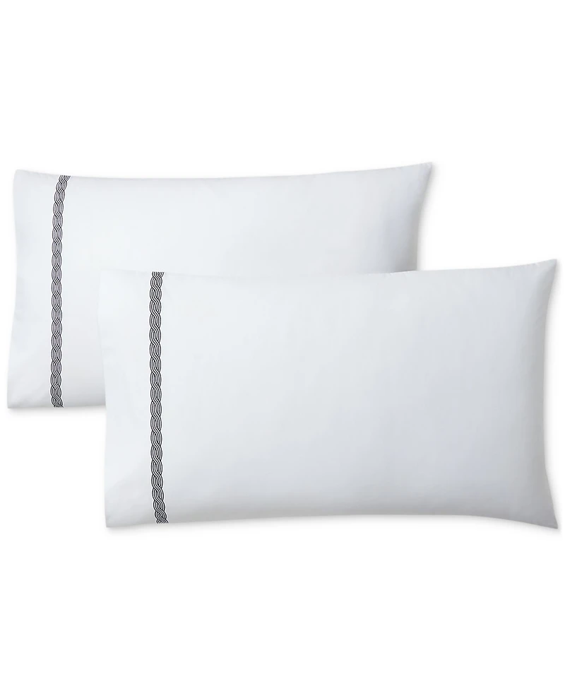 Lauren Ralph Spencer Cable Embroidery Pillowcase Set